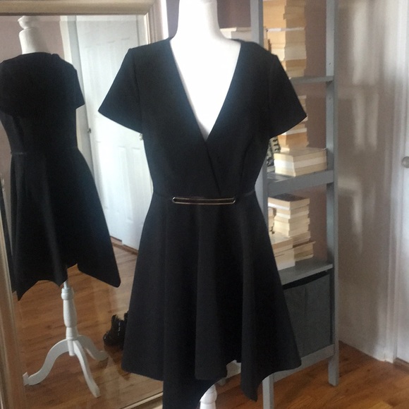 halston black cocktail dress